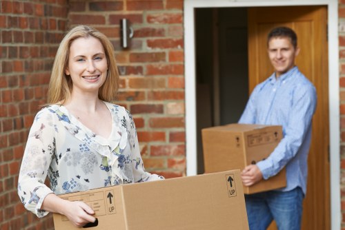 Local movers navigating a Kensington street with parking and access considerations